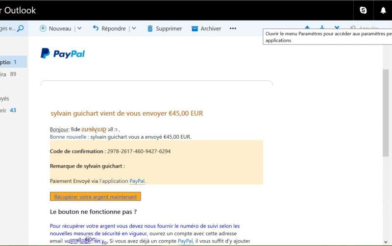 Arnaques mail coupons de rechargement