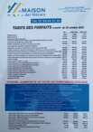 FICHE DES TARIFS