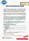 Notification de gain - arnaque euro millions