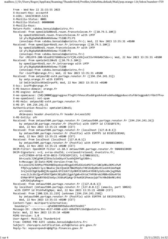 L quipe chorus pro 2 signalements 1 commentaire