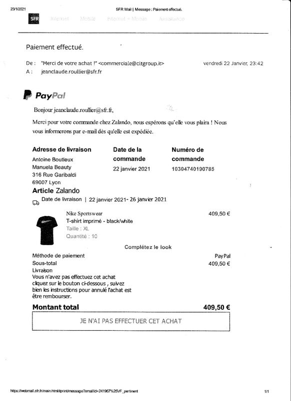 0667013533 Arnaque Via Paypal 1 Commentaire
