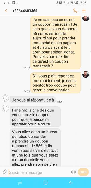 Coupons transcash arnaque