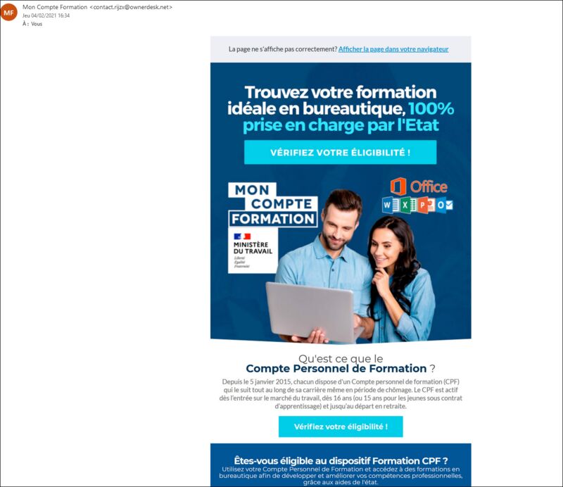 picture Affiche Compte Personnel De Formation arnaque identite phishing