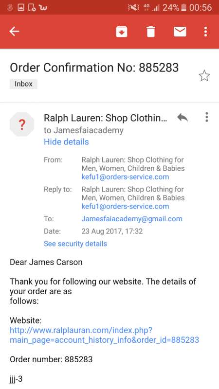 ralph lauren order