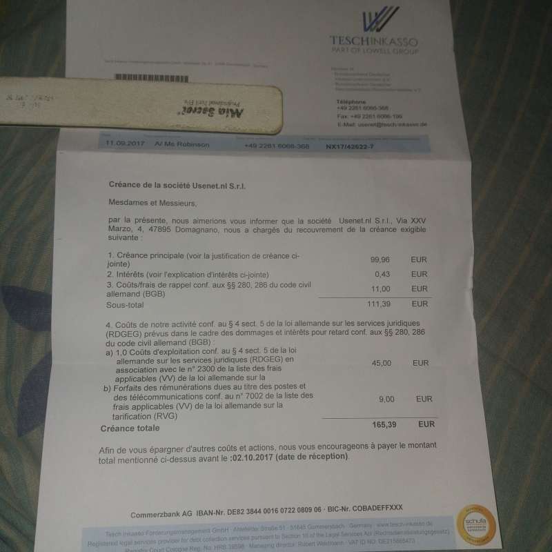 usenet tesch inkasso de 4922616066368 tesch inkasdo other scam