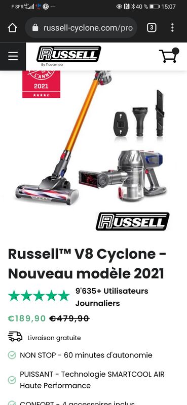 Russell V8 Cyclone Avis