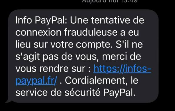 Info Paypal Une Tentative De Connexion Sms Service sécurité paypal | 5 signalements | 7 commentaires