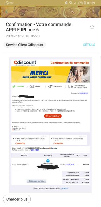 Cdiscountpro.com | Ne-pas-repondre-notifications@cdiscountpro.fr ...