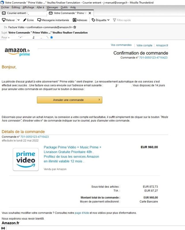 Facture Vidéo Arnaque identité (Phishing)
