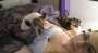 avec son chien et son chat... d'autres photos existent sur le web
