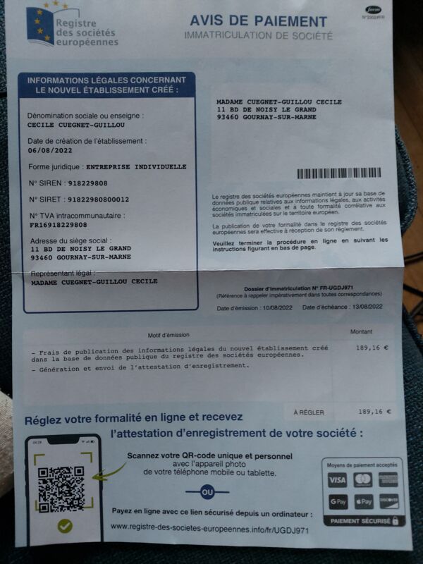 Registre des sociétés européennes Arnaque financière