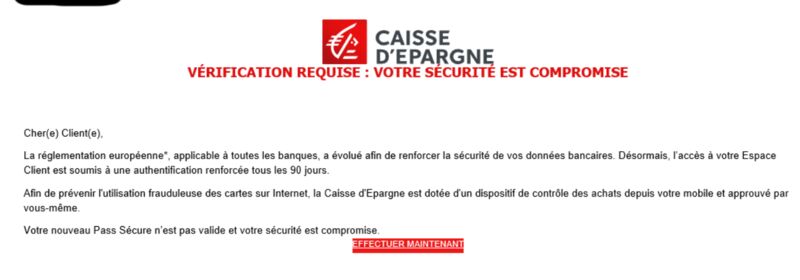 Info@infoce-protect.com | Caisse d'Epargne Pass Secure | 1 signalement