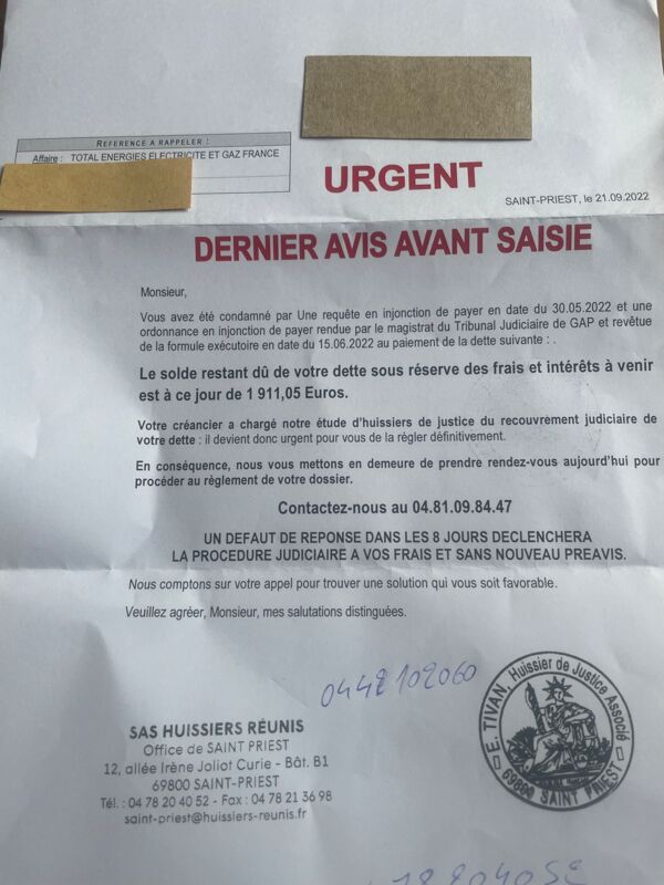 SAS huissiers reunis 3 signalements 8 commentaires