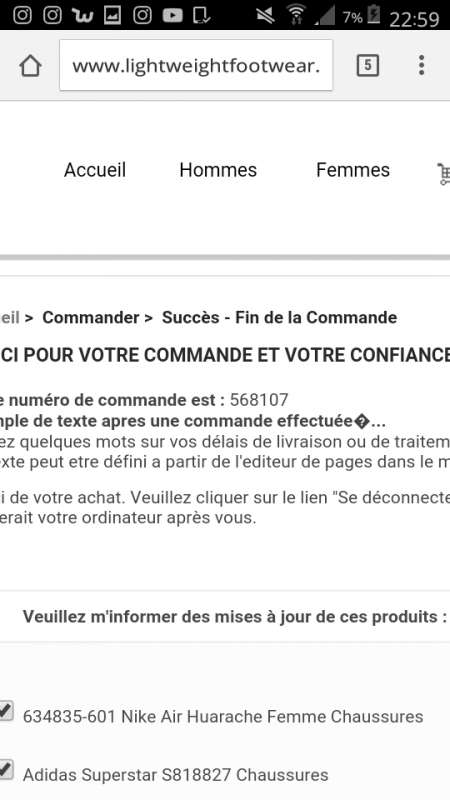 commande nike pas de mail de confirmation