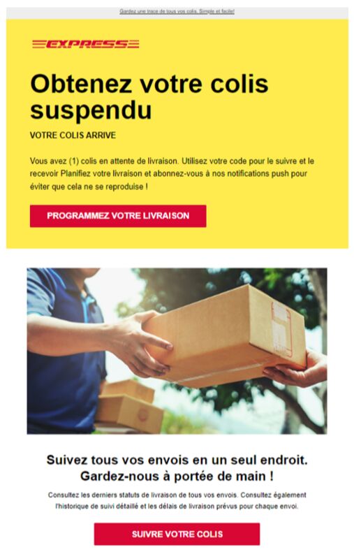 DHL colis en cours de livraison 1 signalement 1 commentaire