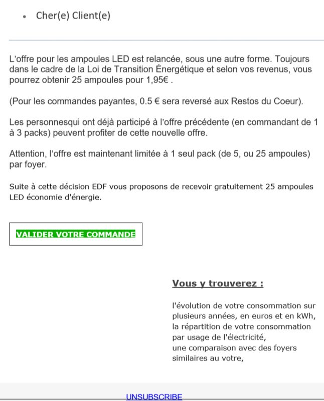 edflookoffer.me EDF ampoules LED Arnaque identité (Phishing)