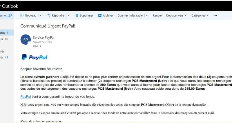 Coupons recharges pcs de 250 euros