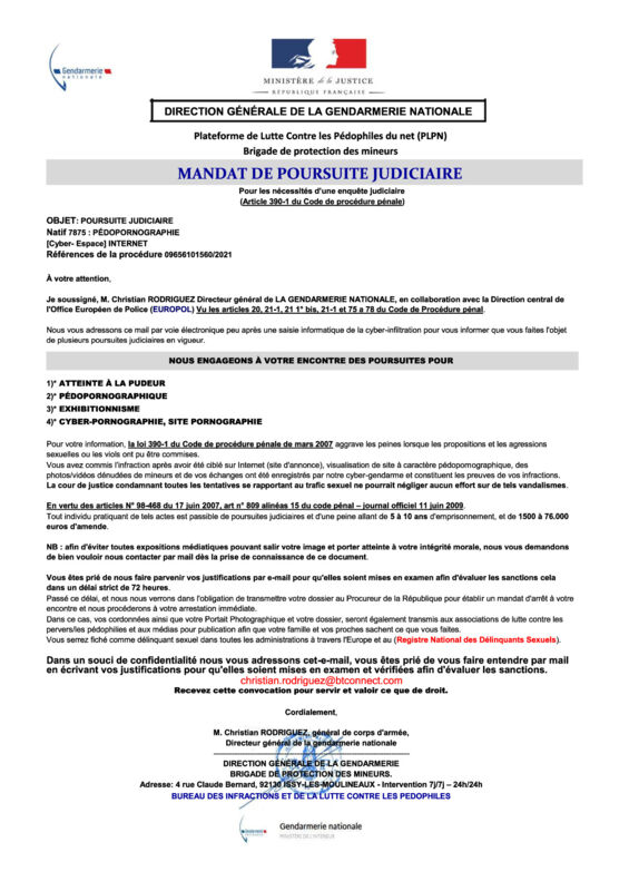 Info gendarmerie interieur gouv fr christian rodriguez autre arnaque