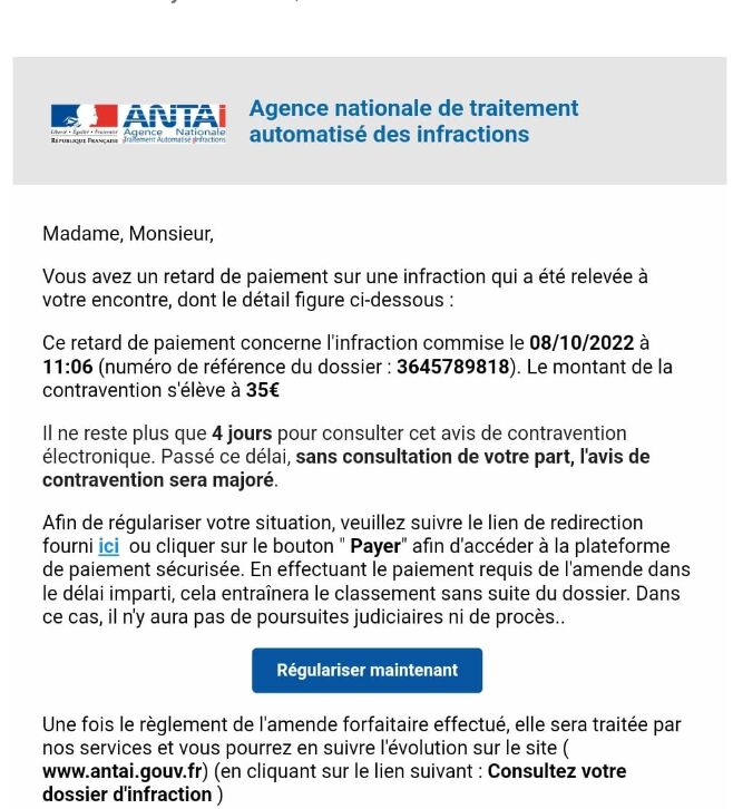 Antaifranceamendegouv.fr ANTAI 1 signalement 1 commentaire