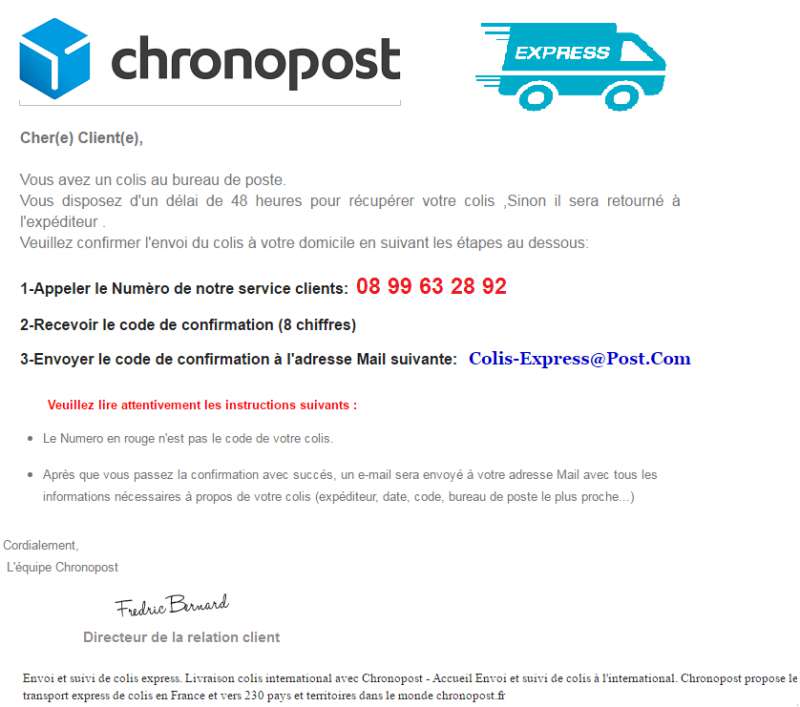 Chronopost 1 signalement 4 commentaires