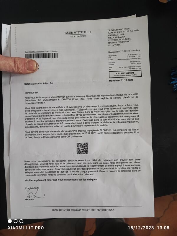 +498959068316 Auer witte thiel Arnaque financière