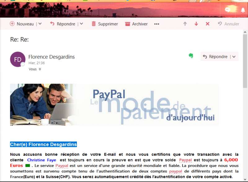 Arnaques mail coupons de rechargement