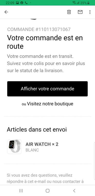 Air watch 2025 livraison