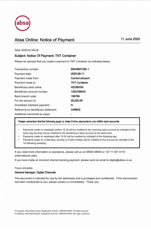 Absa Online Proof Of Payment Grandongpng