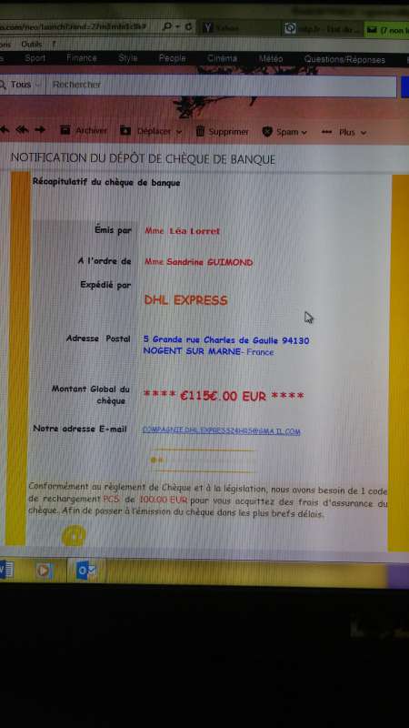 Arnaques mail coupons de rechargement