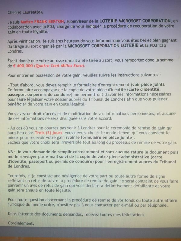 A Prendre Ou A Laisser Fdj Explication 0644663893 | Maitre Frank Berton | Arnaque de loterie