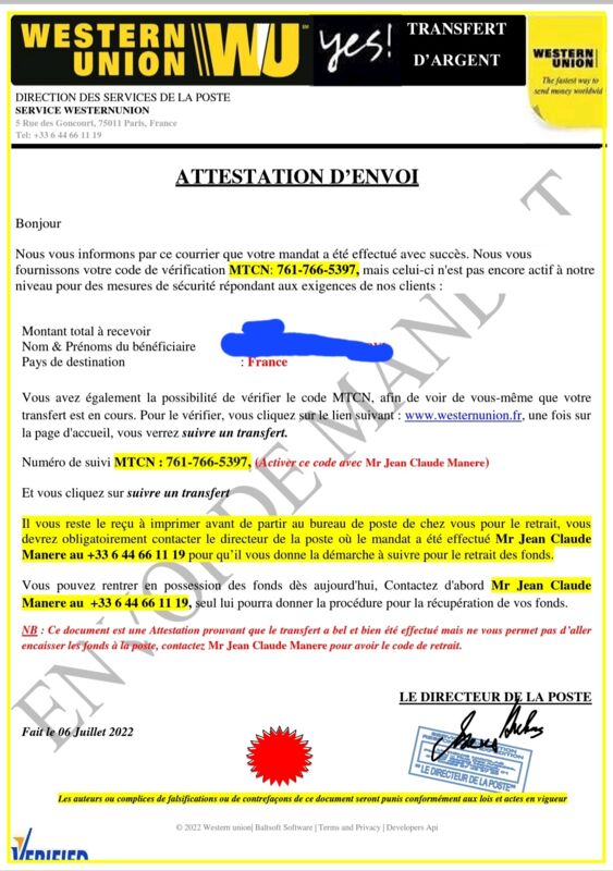 Envoi d